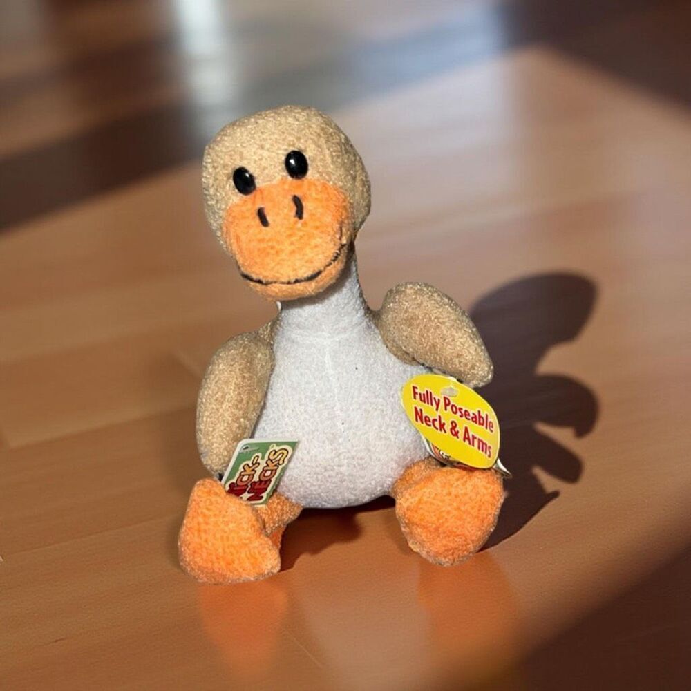 NWT 2002 Nick Necks Orange Plush Duck Poseable Neck Arms Street Player 10” P33
